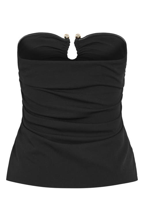 City Chic Lila Strapless Top In Black