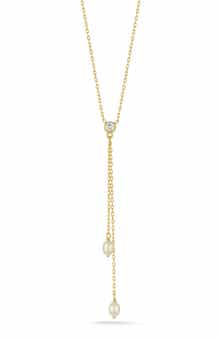GLAZE JEWELRY Cubic Zirconia & Cultured Pearl Y-Necklace