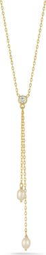 GLAZE JEWELRY Cubic Zirconia & Cultured Pearl Y-Necklace