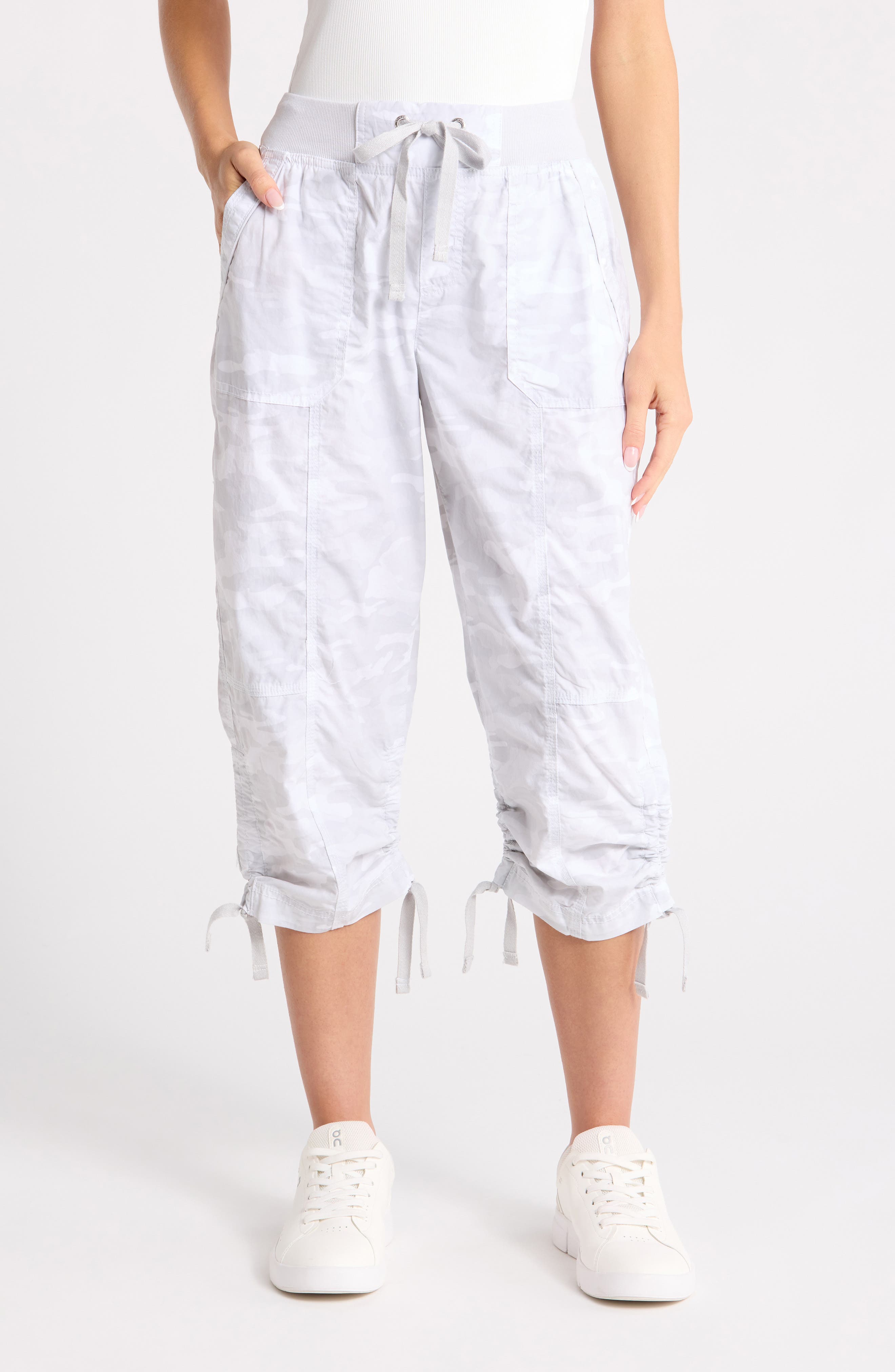 DKNY Peached Poplin Convertible Utility Pants