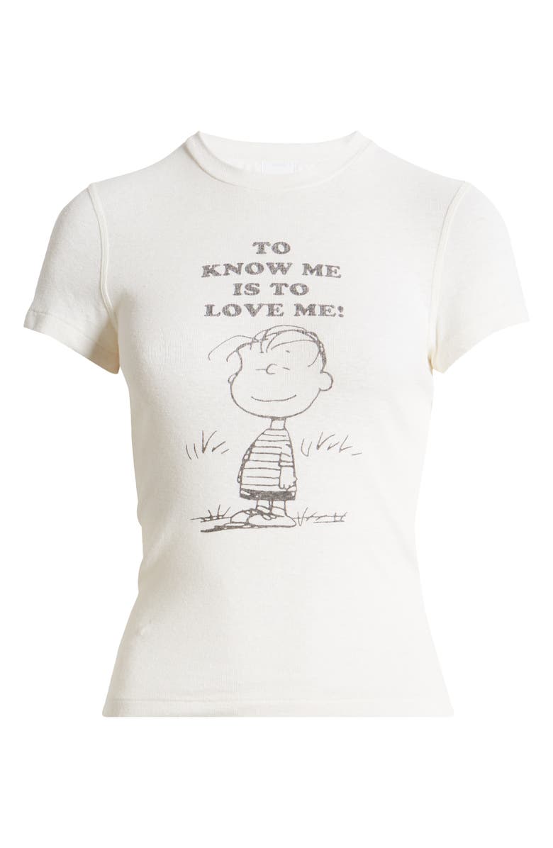 Re/Done '90s Linus Graphic Baby Tee, Alternate, color, Vintage White