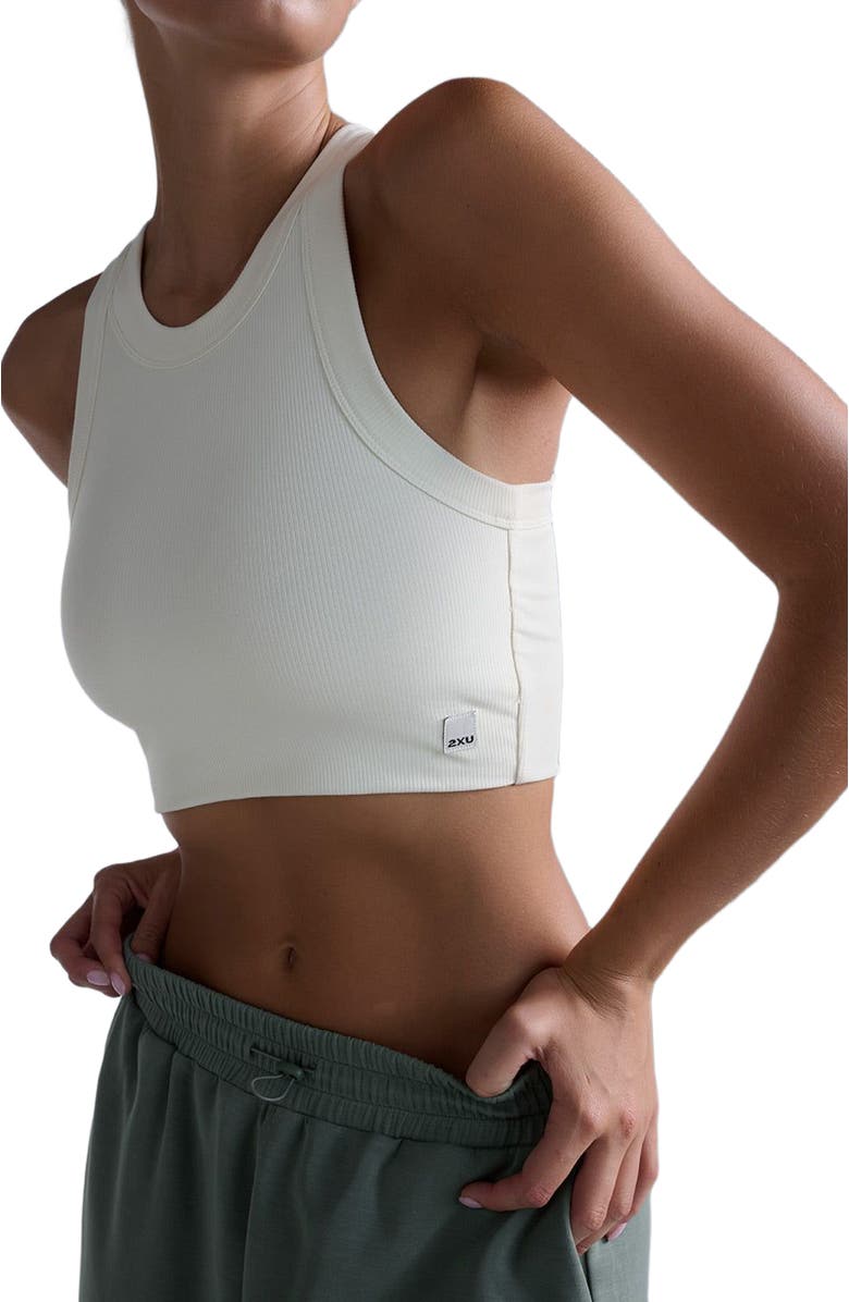 2XU Fluid Tencel Rib Crop Tank, Alternate, color, Chalk/Chalk