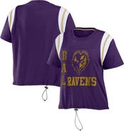 WEAR by Erin Andrews Women's WEAR by Erin Andrews Purple Baltimore Ravens Cinched Colorblock T-Shirt