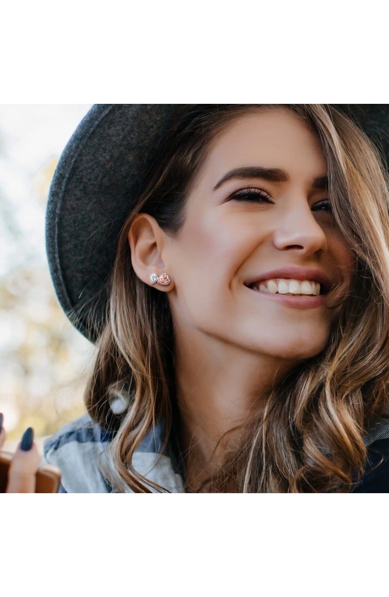 Julianna B. Morganite & Diamond Heart Earrings 10k, Alternate, color, Rose Gold