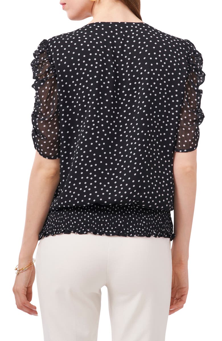 Chaus Ruched Sleeve Print Blouse, Alternate, color,