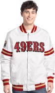 STARTER Men's Starter  White San Francisco 49ers Scout Full-Snap Varsity Jacket