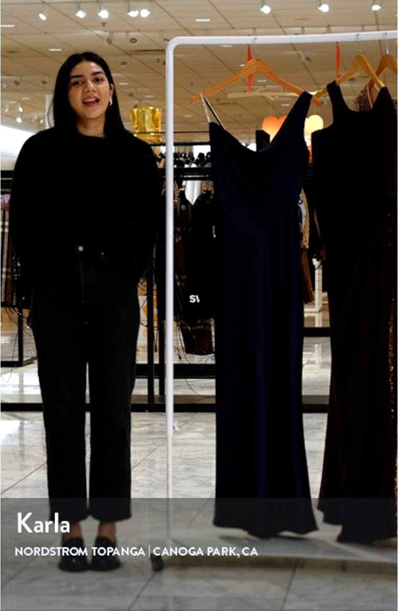 Rhinestone Strap Satin Gown, sales video thumbnail