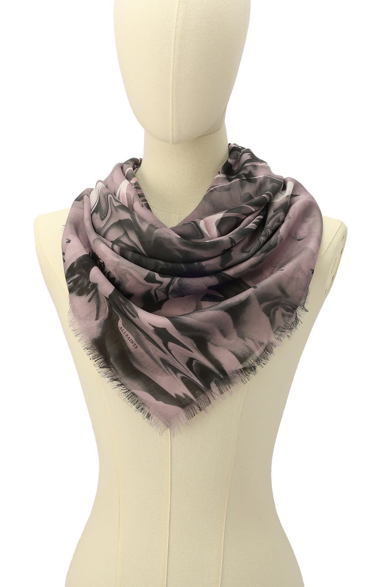 AllSaints Bloom Blush Square Scarf, Alternate, color, 