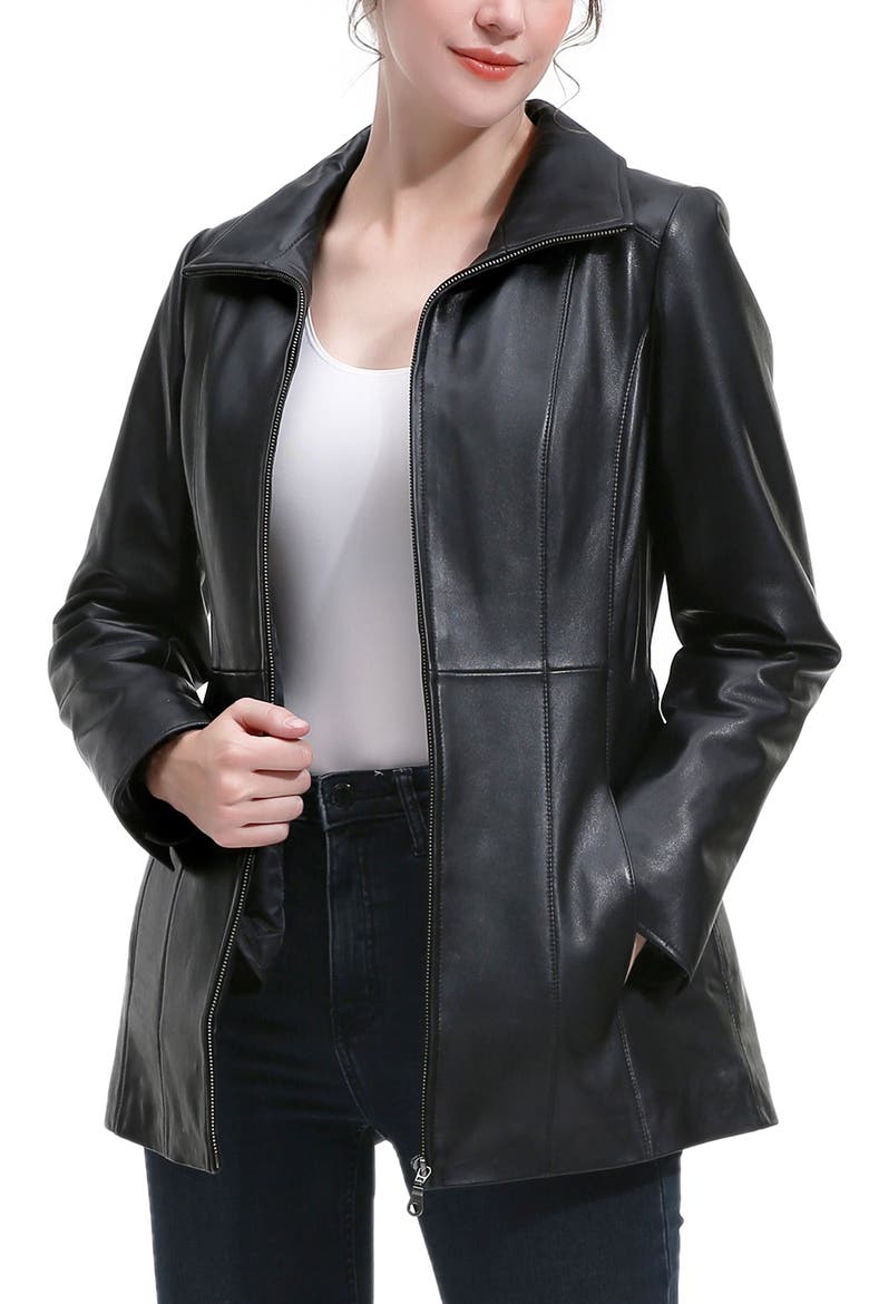 Amy Leather Jacket, Alternate, color, Black