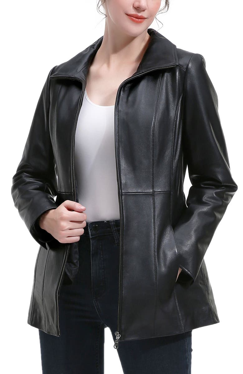 Kimi & Kai Amy Leather Jacket, Alternate, color, Black