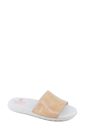 MARC JOSEPH NEW YORK MARC JOSEPH NEW YORK HUDSON SNAKESKIN EMBOSSED SLIDE SANDAL