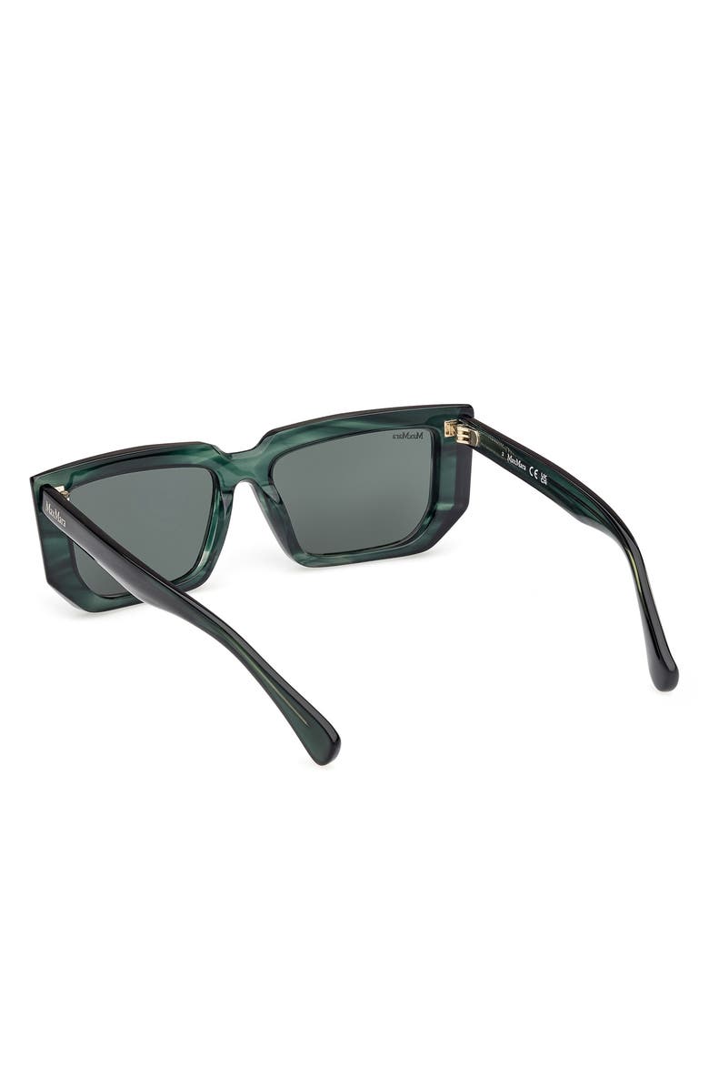 Max Mara 54mm Rectangular Sunglasses, Alternate, color, Striped Deep Emerald / Emerald