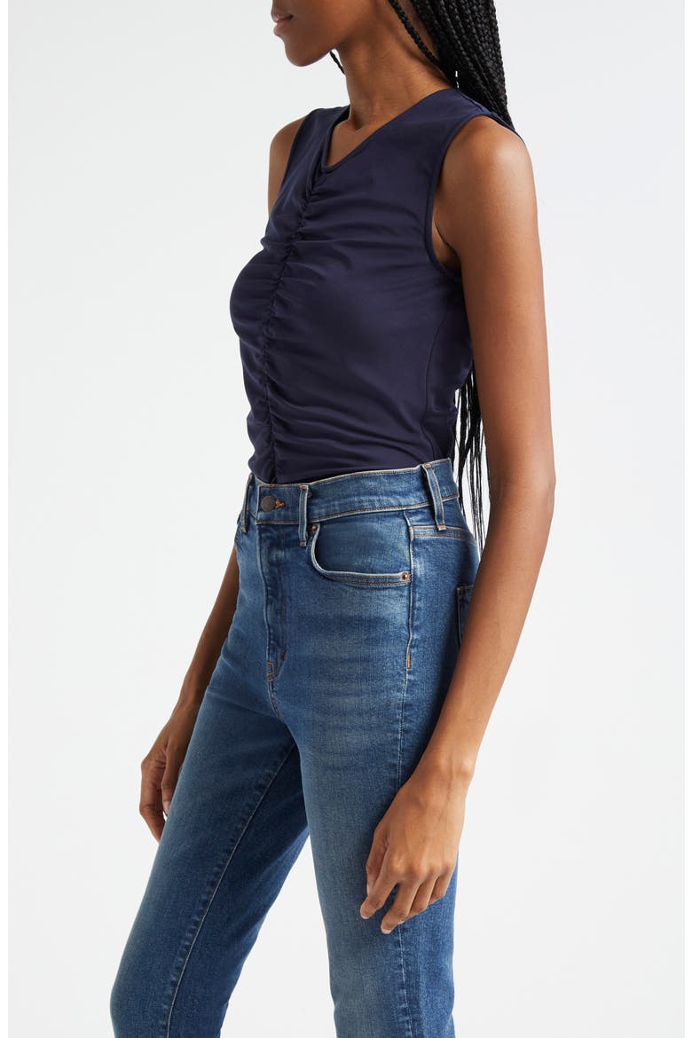 Neeta Center Ruched Sleeveless Knit Top, Alternate, color, NAVY