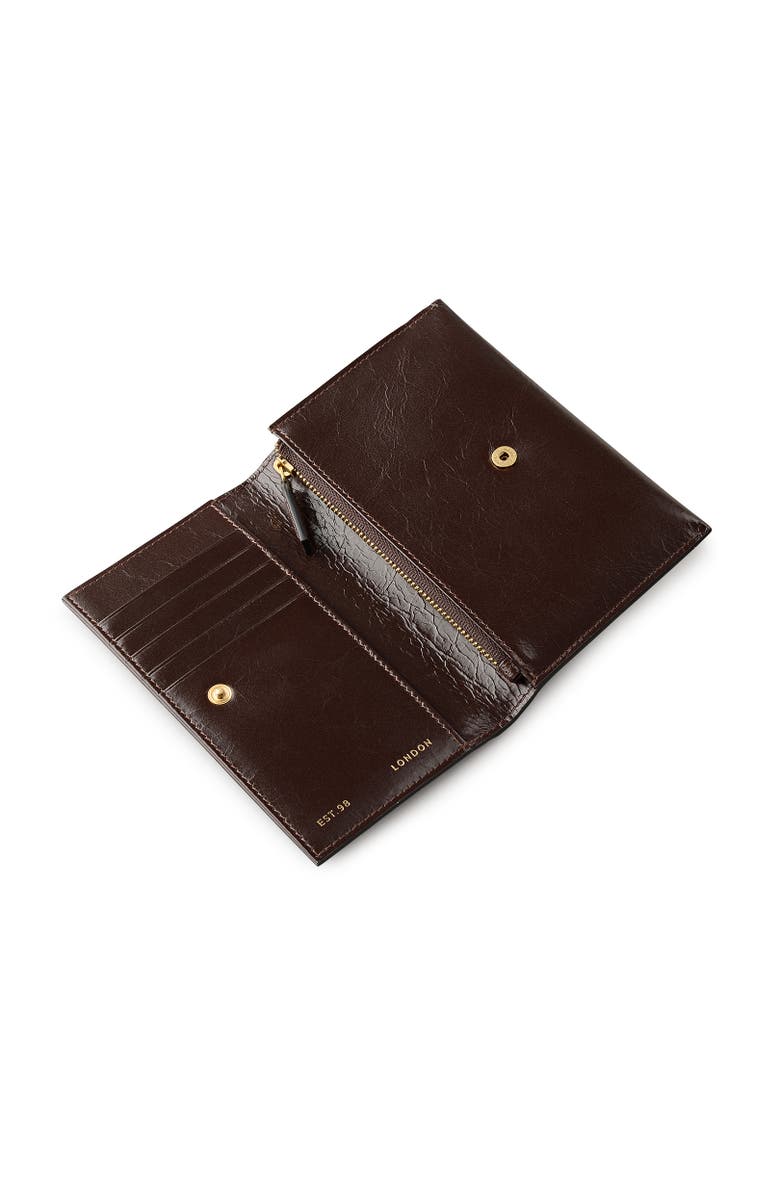Radley Oak Street - Shine Medium Flapover Wallet, Alternate, color, Dark Oak