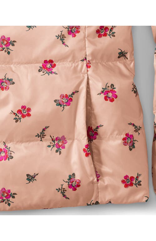 Lands' End Wanderweight Reversible Packable Down Jacket In Pink/oyster Pink Floral