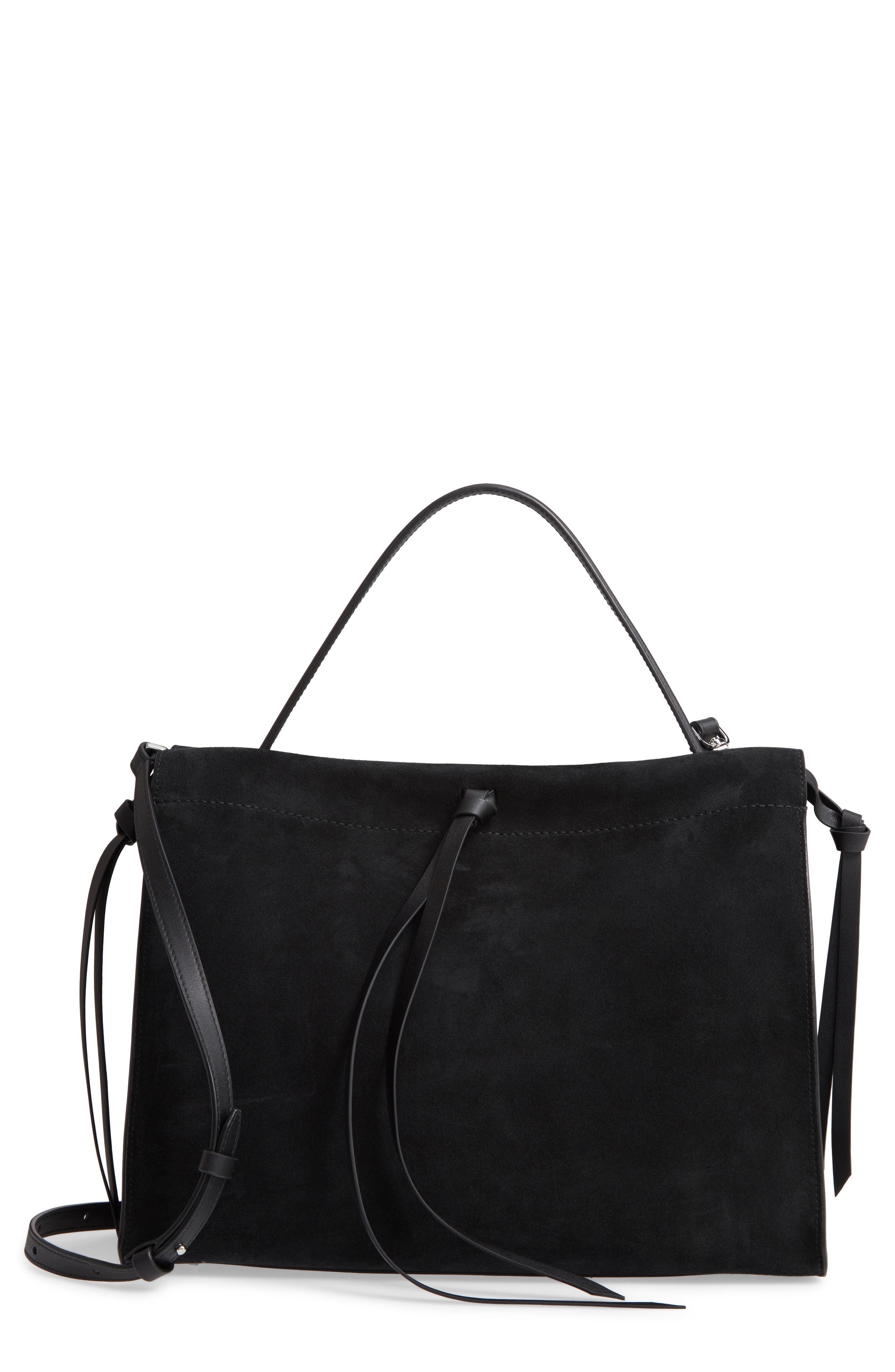 BOSS Katlin Small Suede Tote, Main, color, 