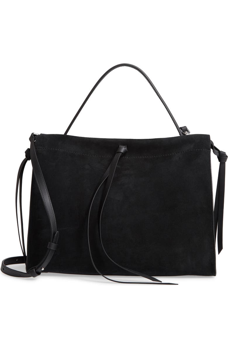 BOSS Katlin Small Suede Tote, Main, color,