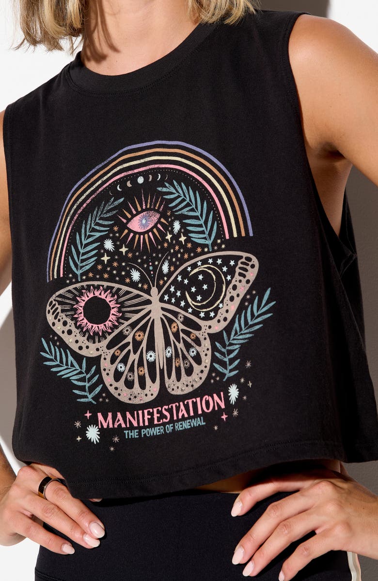 Spiritual Gangster Manifest Spirit Crop Top, Alternate, color, Black