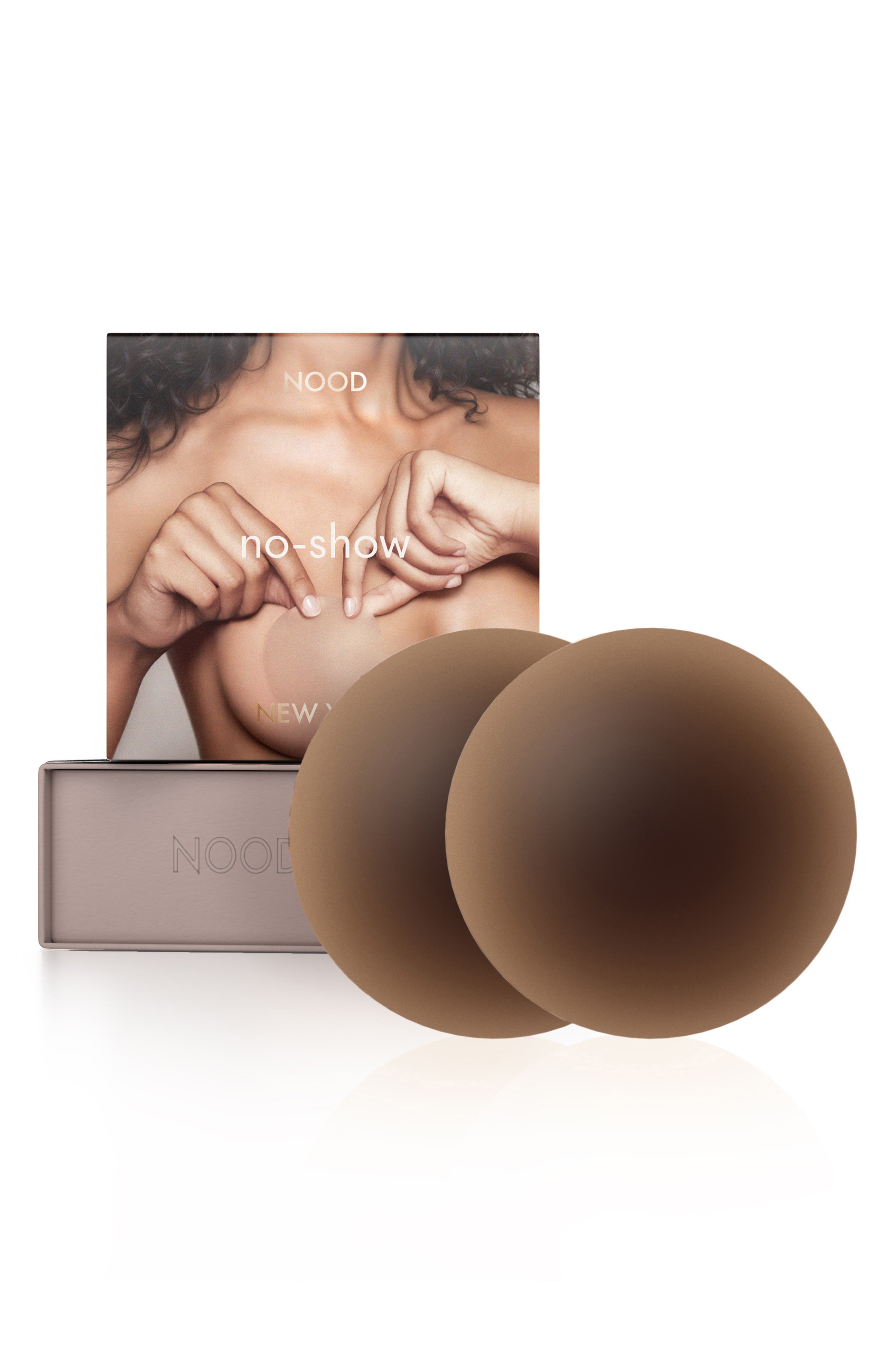 NOOD No-Show Reusable Round Nipple Covers in No.9 Coffee 