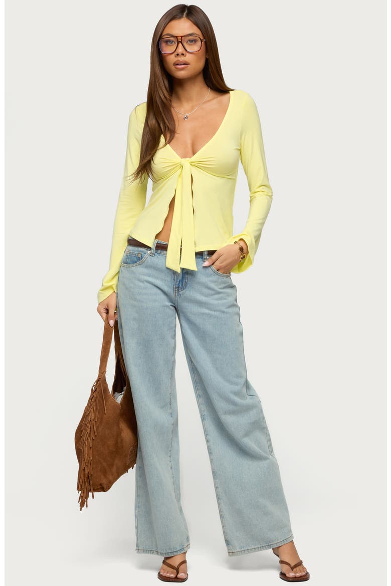 Scarlette Tie Front Top, Alternate, color, YELLOW