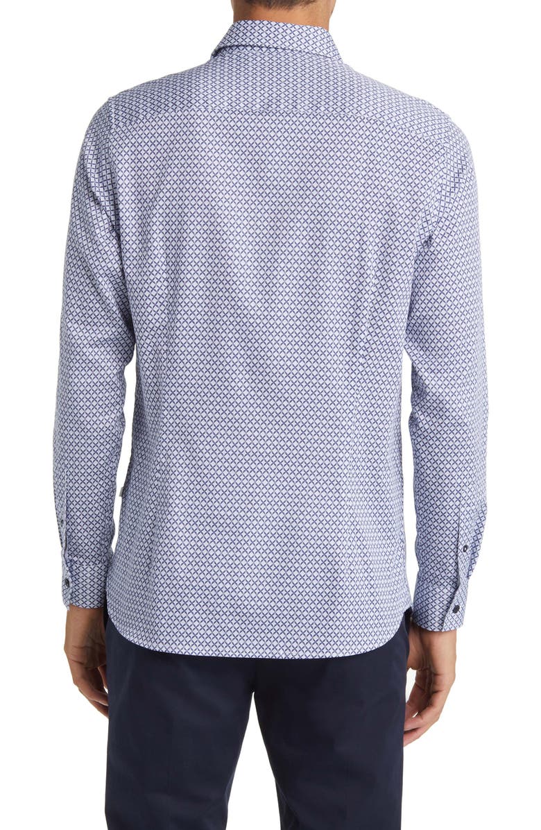 Ted Baker London Strine Slim Fit Geo Print Button-Up Shirt, Alternate, color, 