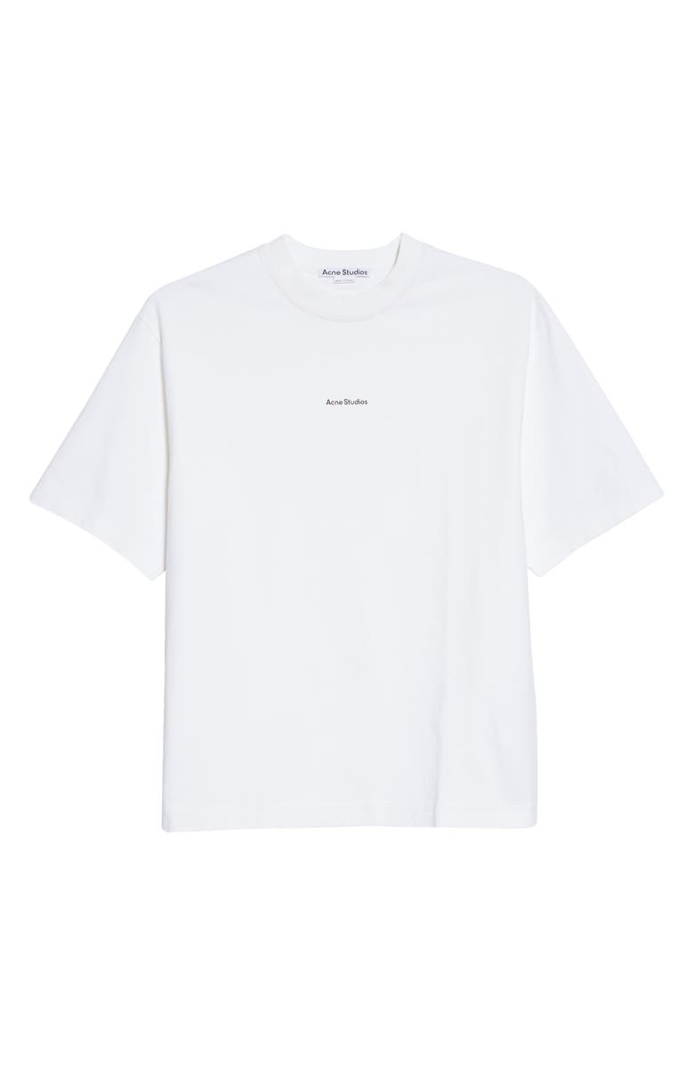 Acne Studios Extorr Stamp Logo Organic Cotton T-Shirt, Alternate, color, Optic White