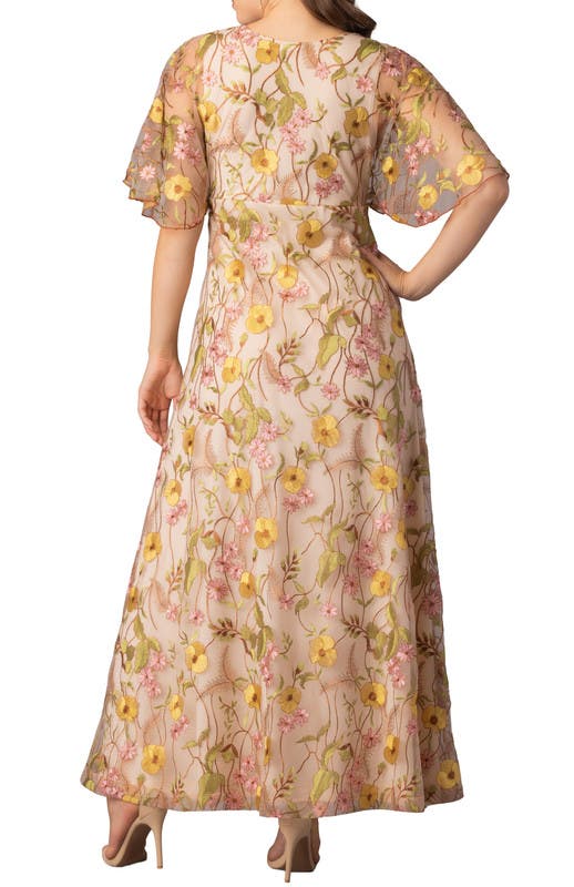 Embroidered Elegance Evening Gown with Sleeves - image 2