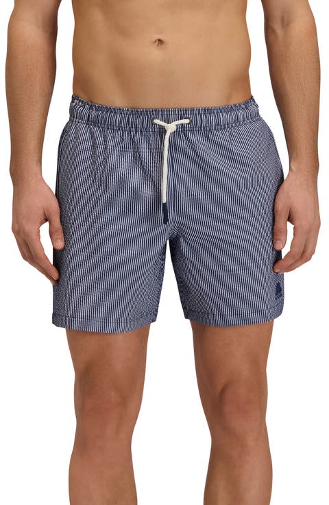 Stripe Seersucker Swim Trunks