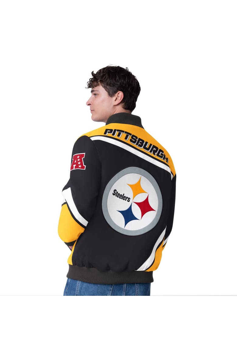 Men's G-III Extreme  Black Pittsburgh Steelers Maximum Racing Full-Snap Jacket, Alternate, color, Black