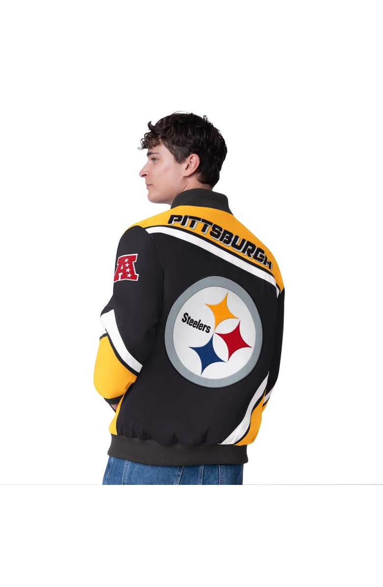 G-III Extreme Men's G-III Extreme  Black Pittsburgh Steelers Maximum Racing Full-Snap Jacket, Alternate, color, Black