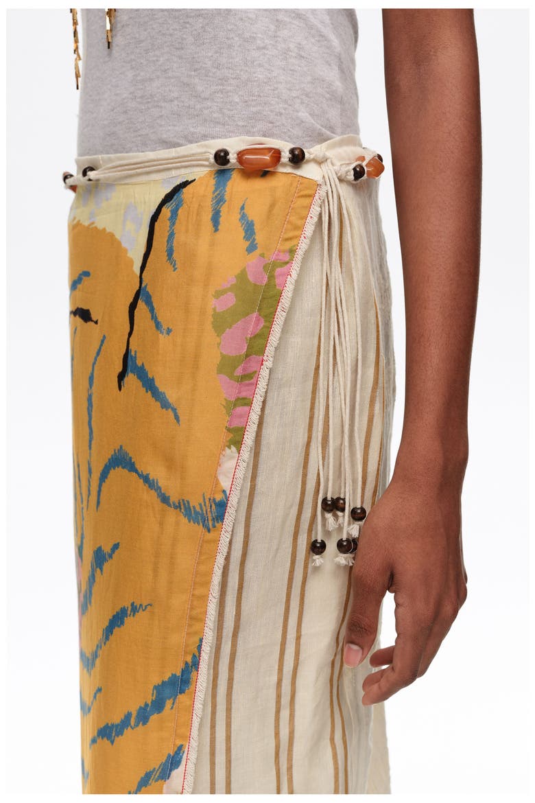 Patchwork Linen Sarong Skirt, Alternate, color, WILD