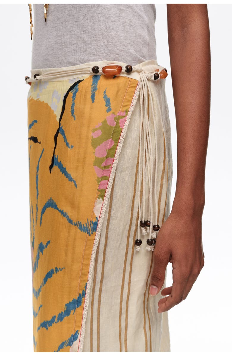 Bimba y Lola Patchwork Linen Sarong Skirt, Alternate, color, Wild