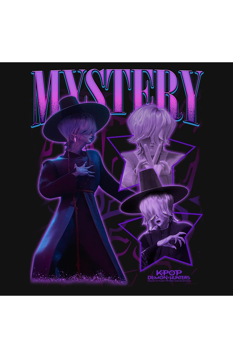 KPop Demon Hunters Girl's KPop Demon Hunters Mystery Saja Collage  Graphic T-Shirt, Alternate, color, Black