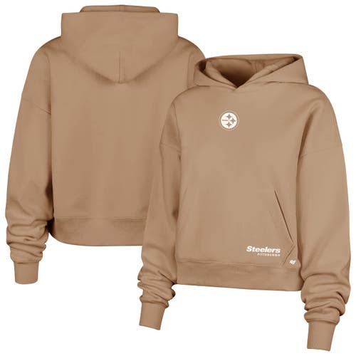 47 Brand '47 Brown Pittsburgh Steelers Sue Foundation Portabella Pullover Hoodie In Nude
