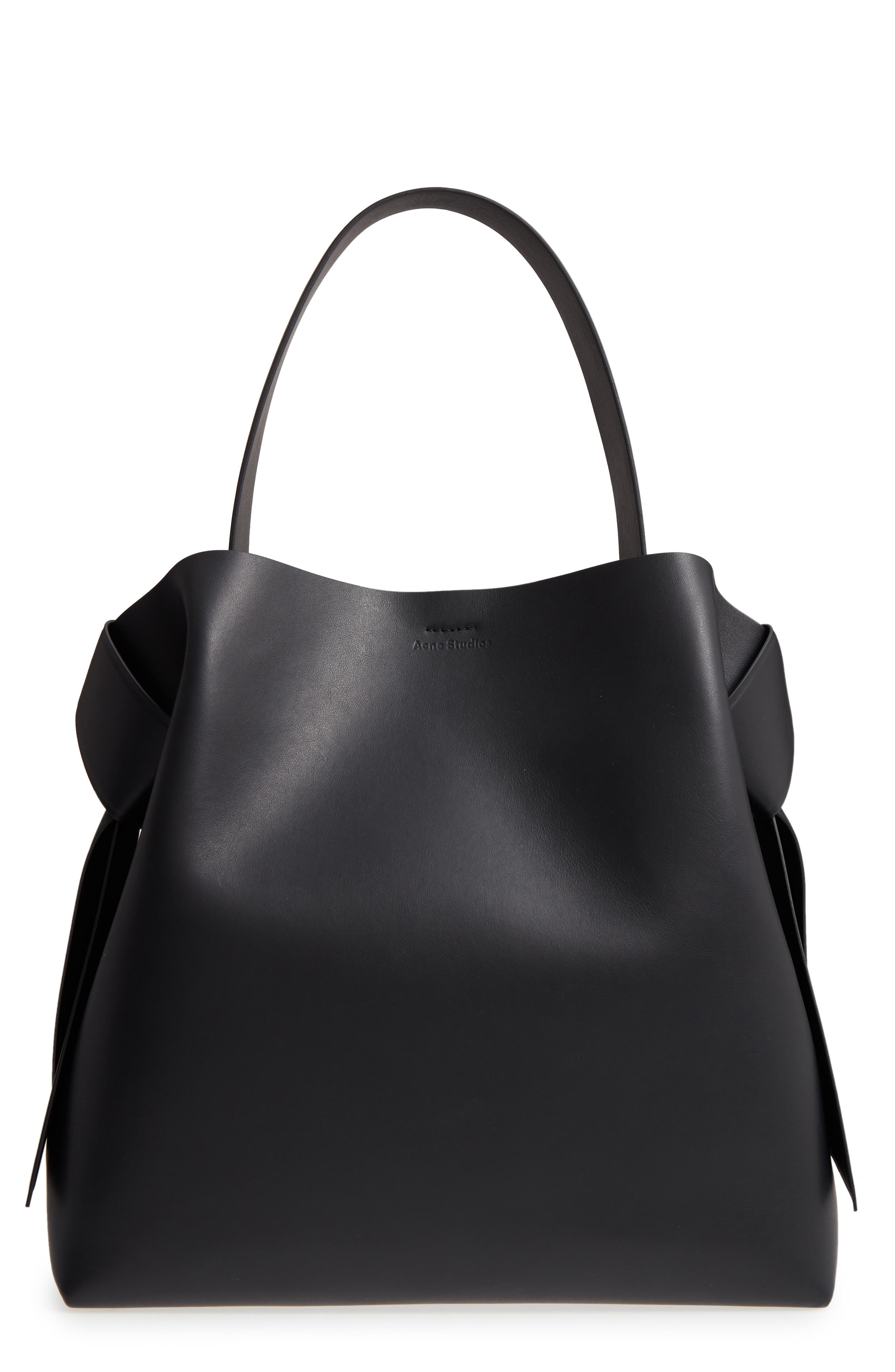 Musubi Leather Maxi Bag, Main, color, BLACKDNU