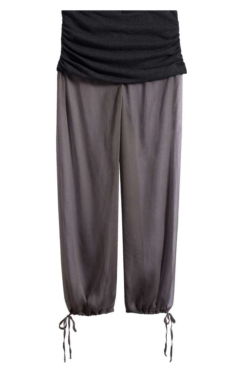 JADED LONDON Mixed Media Chiffon Joggers, Alternate, color, Grey