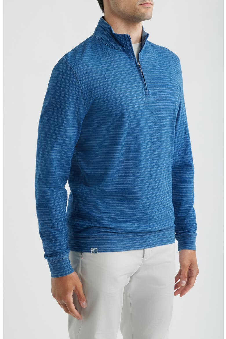 Genova Stripe Jersey Quarter Zip Pullover, Alternate, color, INDIGO