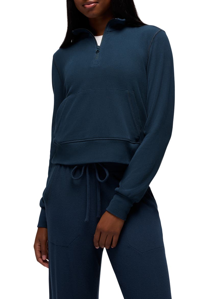 Willow West Crop Half-Zip Sweatshirt, Main, color, STORMY NIGHT
