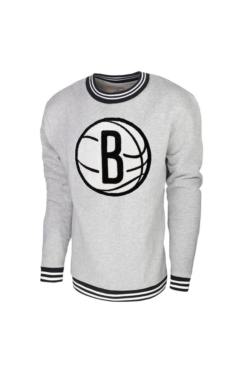 Stadium Essentials Men's Stadium Essentials Heather Gray Brooklyn Nets Club Level Pullover Sweatshirt, Alternate, color, Heather Gray