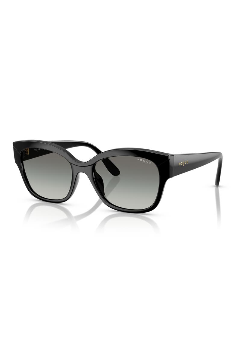55mm Polarized Gradient Butterfly Sunglasses, Alternate, color, BLACK