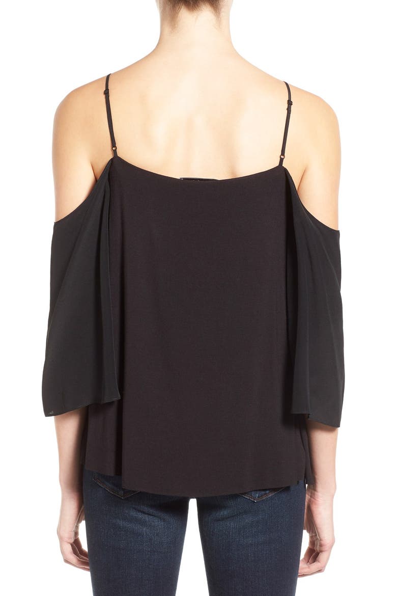 'Tusk' Square Neck Cold Shoulder Top, Alternate, color, BLACK