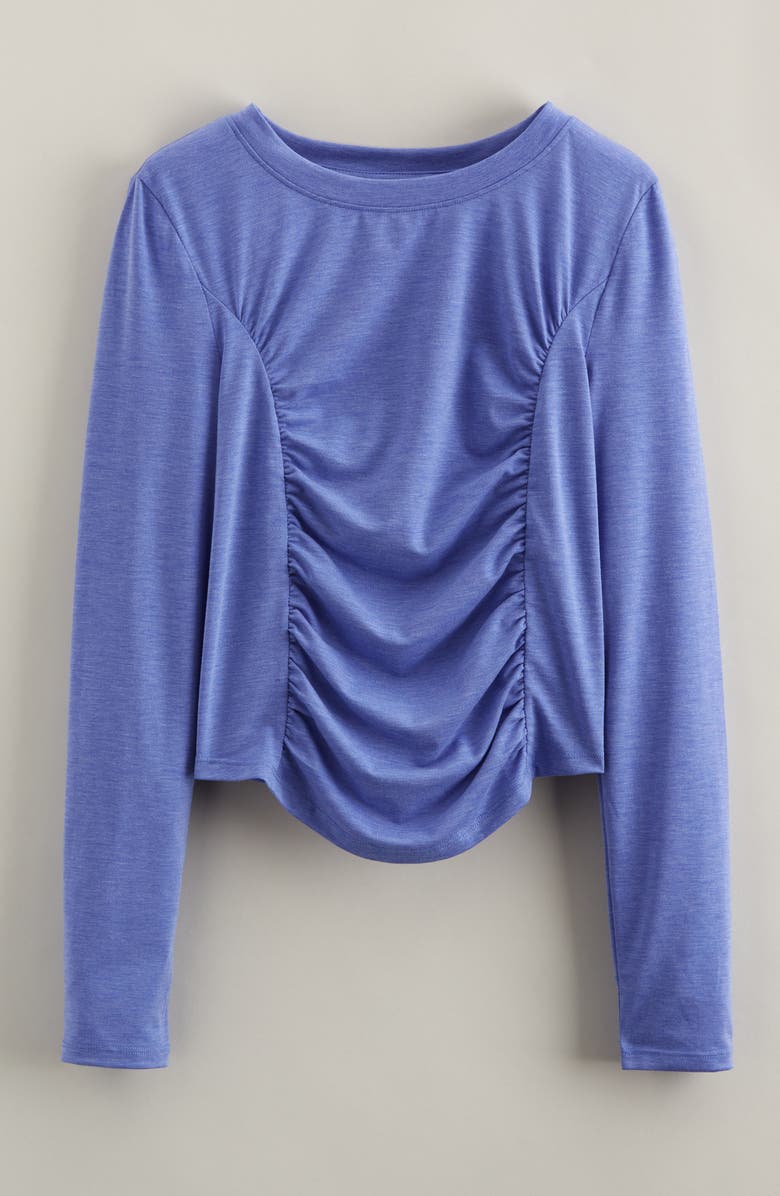 Zella Girl Kids' Jump Start Long Sleeve Draped T-Shirt, Main, color, Purple Baja