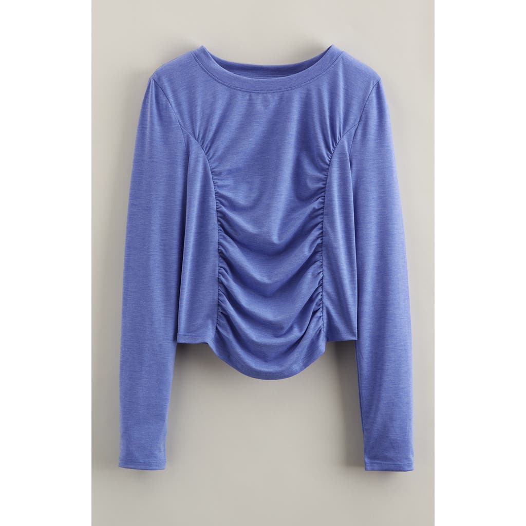 Zella Girl Kids' Jump Start Long Sleeve Draped T-shirt In Blue