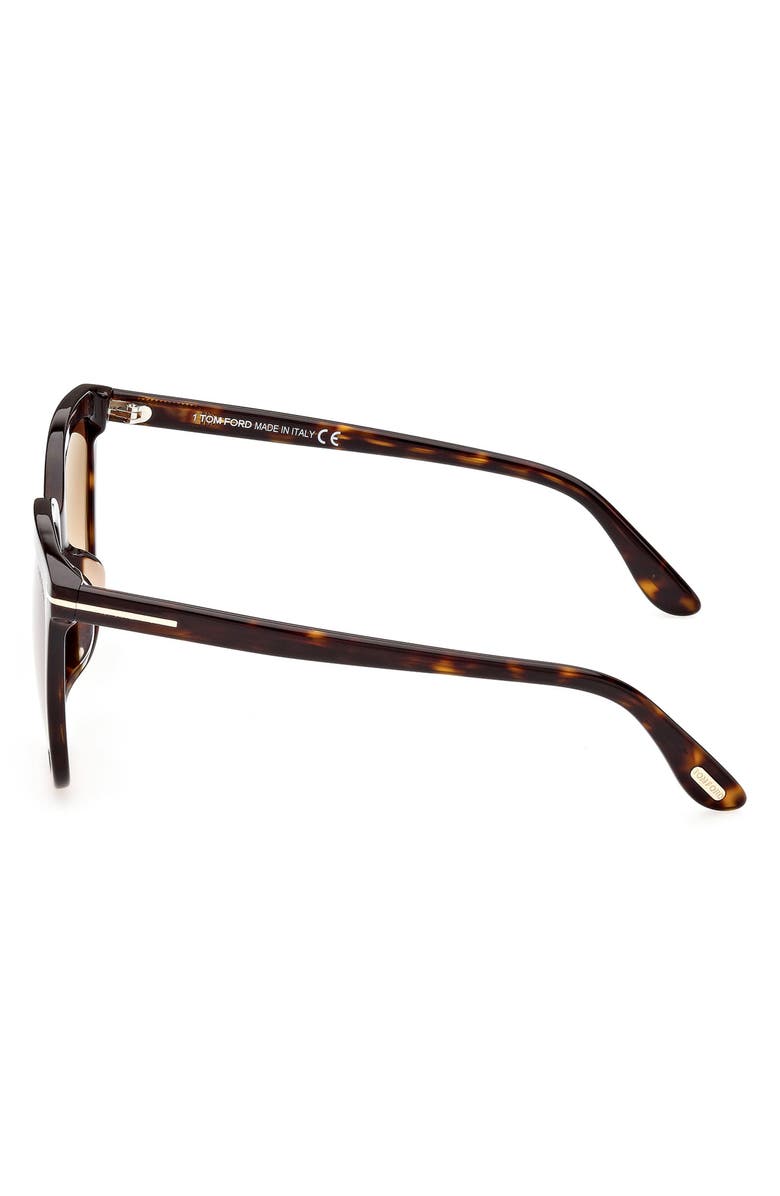 TOM FORD 55mm Butterfly Sunglasses, Alternate, color, Dark Havana / Gradient Brown