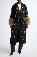 Cinq à Sept Mariella Greatest Hits Coat with Faux Fur Cuffs