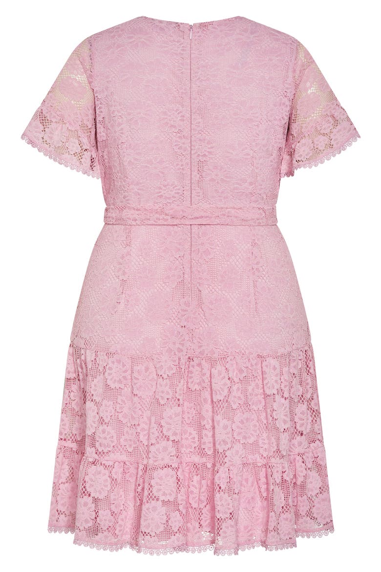 Garden Kisses Lace Faux Wrap Dress, Alternate, color, LILAC
