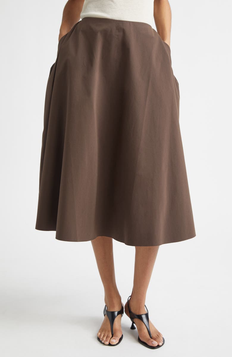 GIA STUDIOS Aeron Cotton Blend Skirt, Main, color, Brown