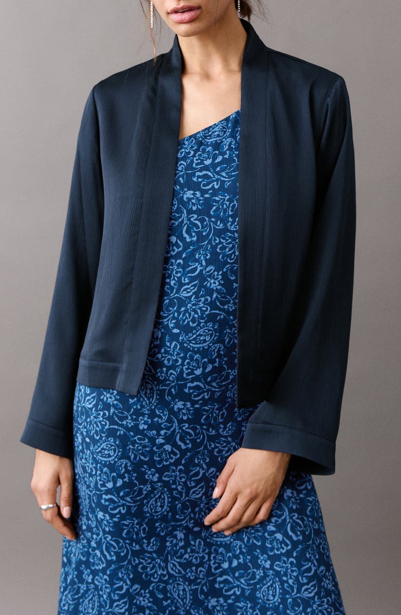 MANGO TEEN Shawl Collar Jacket, Main, color, Navy