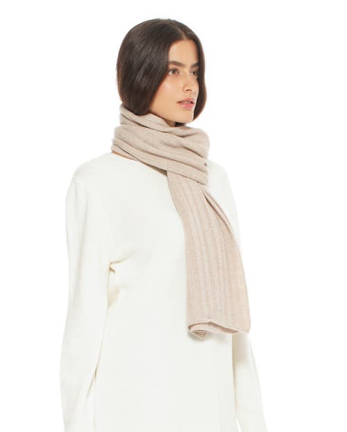 Monticelli Cashmere Pure Cashmere Plush-ribbed Scarf In Neutral