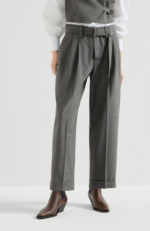 Tropical luxury wool baggy sartorial trousers